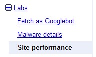 Google Webmaster Performance tab